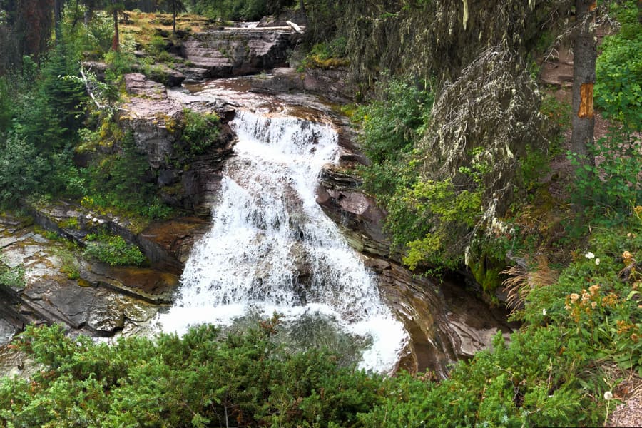 Forest Falls, Glacier. Glacier National Park, Montana