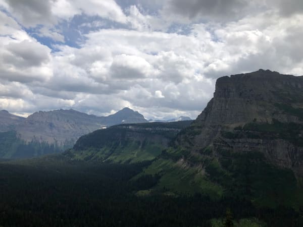 Weather stacked over the valley in Glacier National Park, Montana