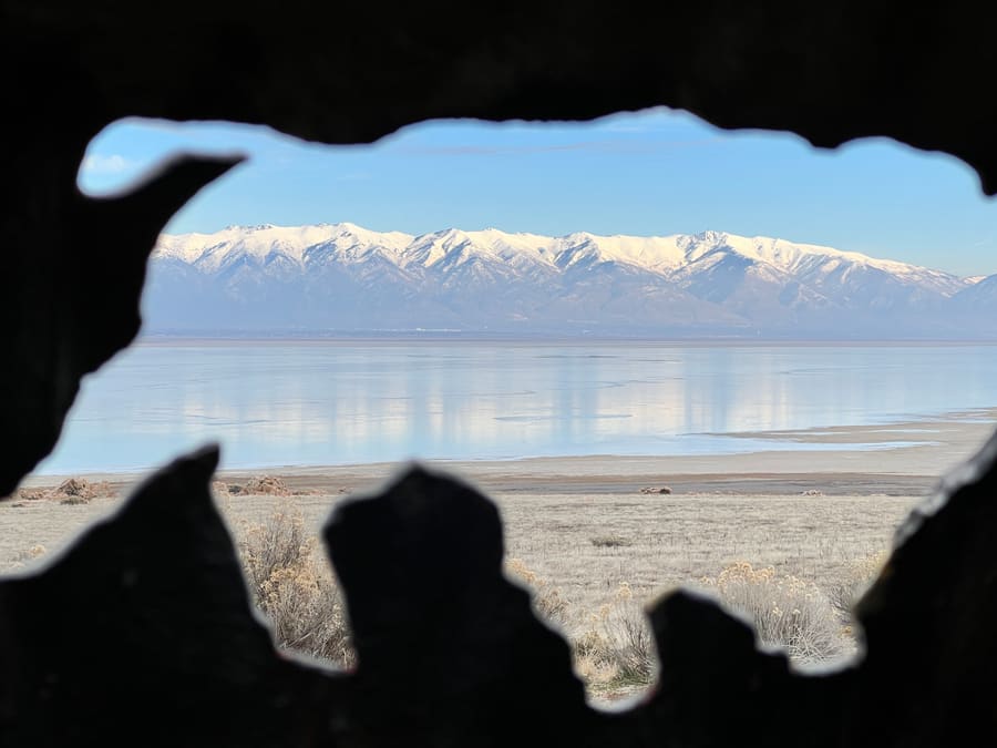 Through the Rock Window. Great Salt Lake / Antelope Island, Utah