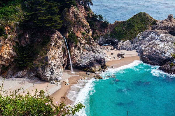 McWay Falls dropping onto a hidden cove at Big Sur, California