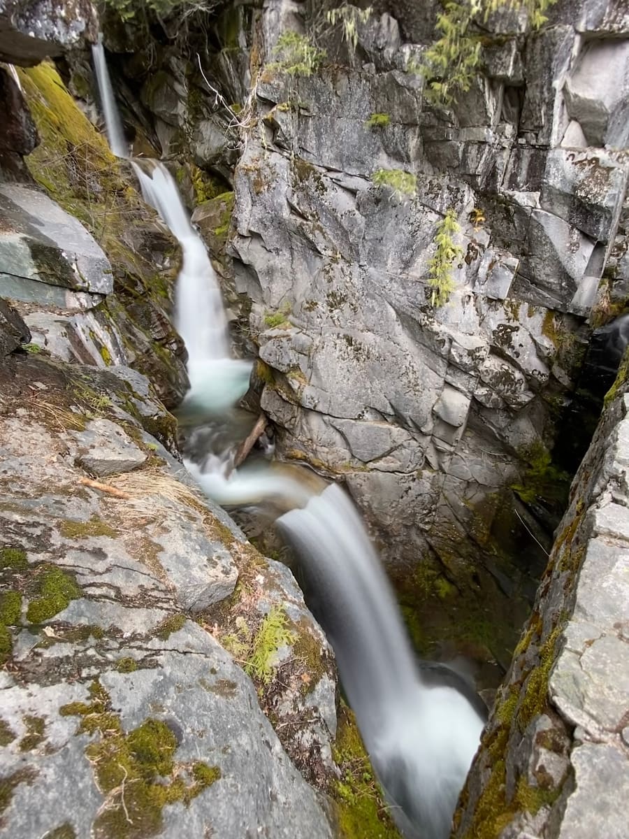 Slot Canyon Falls. Mount Rainier National Park, Washington